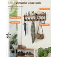 thumbnail image 7 of Burfoko 4-in-1 Wall Mounted Coat Rack with Shelf - 29" Entryway Organizer with 11 Hooks, Mail Holder & Key Hanger, Space-Saving for Hallway/Bedroom, Wood, 7 of 7