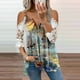 thumbnail image 2 of Elegante mujer casual cremallera cuello impresión blusa encaje manga corta camiseta verano Tops OAVQHLG3B Store  lin121212, 2 of 5