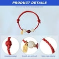 thumbnail image 2 of Pulsera de cuerda de la suerte, pulsera ajustable roja, nudos trenzados a mano protección fe unisex, 2 of 5