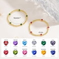 thumbnail image 5 of Turandoss February Birthstone Bracelet for Women Amethyst Heart Birthstone Bracelets Dainty 14K Gold Plated Elastic Beaded Purple CZ Trendy Jewelry Bracelet Birthday Gifts for Women, 5 of 6