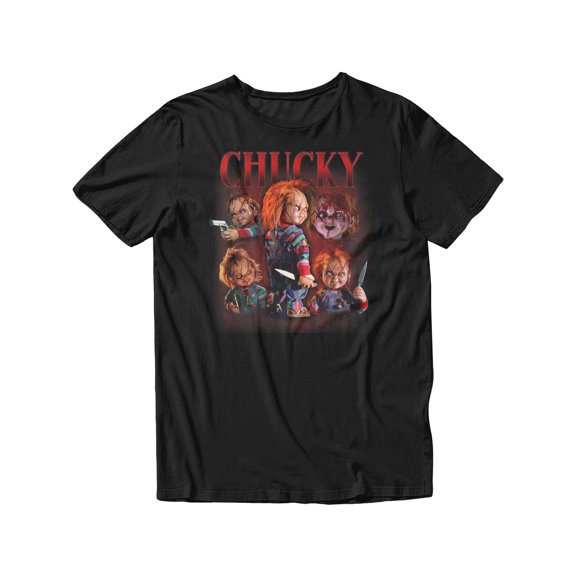 Chucky Child’s Play Multi Pose Graphic Short Sleeve T-Shirt For Men (Black, S-XXL)