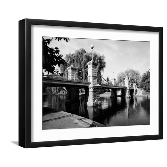 Art.com Boston Public Garden Suspension Bridge Photo, Black Frame Wall Art, 21" x 17"