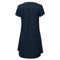thumbnail image 3 of TIMIFIS Robe Mini Décontractée à Manches Courtes Col en V pour Femmes, Couleur Unie, Vacances Chaudes, 3 of 6