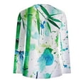 thumbnail image 4 of QATAINLAV Fall Long Sleeve Tops for Women Casual Button V Neck Oversized Pullover Floral Print Shirts Streetwear, Multicolor, M, 4 of 6