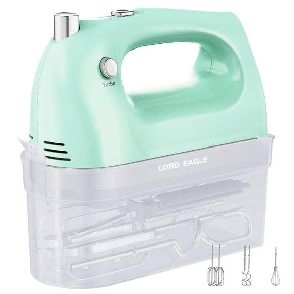 Lord Eagle Hand Mixer Electric 400W, 5 Speed handheld Mixer, 5 Stainless Steel Accessories for Baking Cake Egg Cream Food Beater, Turbo Boost/Self-Control Speed Eject Button