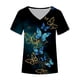 thumbnail image 4 of ICHUANYI Clearance Fashion Women's Summer V-Neck Short Sleeve Print Casual T-shirt Blouse(Black, XXL) ICHUANYI WER2023080700310, 4 of 5