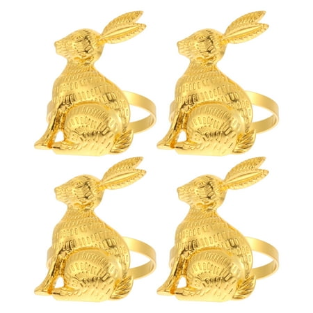 

NUOLUX 4pcs Easter Rabbit Shaped Napkin Rings Dining Table Napkin Rings Napkin Decors