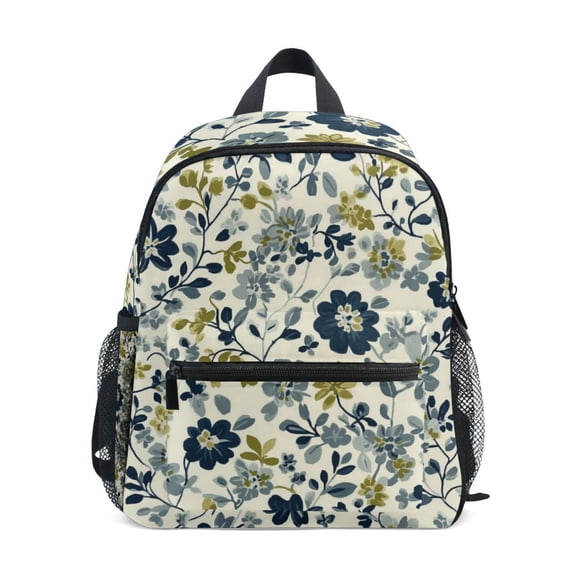 FORMRS Kids School Backpack with Front Zippered Pocket 12" Student Travel Daypack, Light Floral
