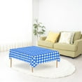 thumbnail image 5 of Qxpztk Gingham Tablecloth Blue and White Checkered Tablecloths 54 x 108 Inches Disposable Plastic Gingham Tablecovers Waterproof Rectangle Picnic Table Covers for Birthday Party Supplies, 5 of 9