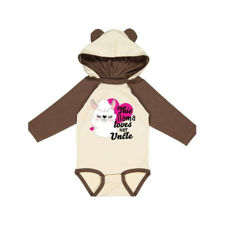 

Inktastic Valentines Day This Llama Loves Her Uncle Gift Baby Girl Long Sleeve Bodysuit