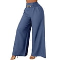 thumbnail image 2 of Palazzo Pants for Women 2026 Trendy Elastic High Waist Wide Leg Flowy Casual Loose Dressy Pants Vintage Trousers, 2 of 9