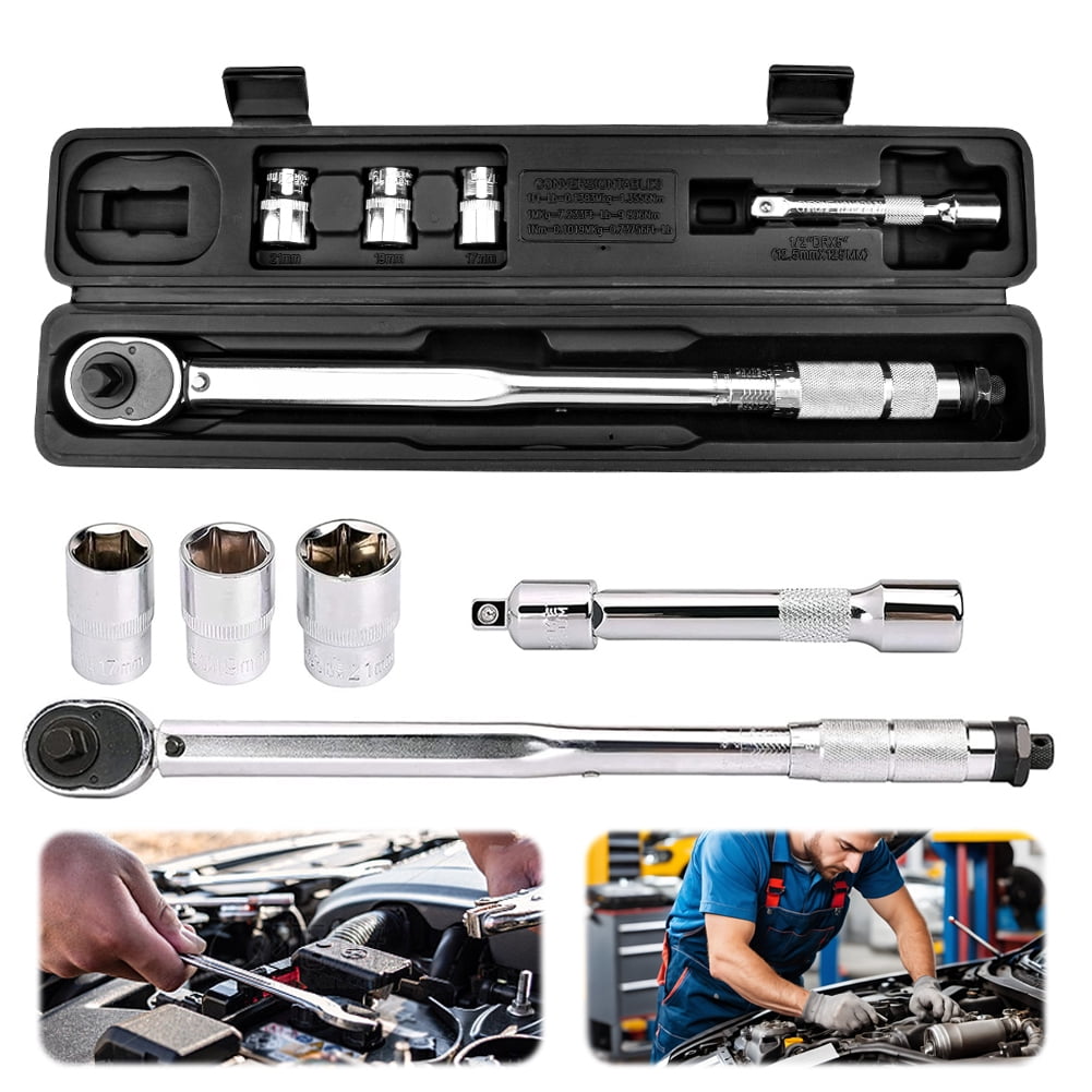 BLEEUS 1/2-Inch Drive Click Torque Wrench Adjustable Torque Wrench Metal for Car Repair （）