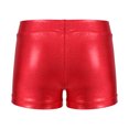thumbnail image 2 of Hansber Kids Girls Shiny Metallic Ballet Dance Shorts High Waist Sequins Boycut Shorts Athletic Red 150, 2 of 7