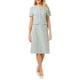 thumbnail image 1 of Vestido de Tweed para Mujer INSPIRE CHIC con Botones, Manga Corta, Elegante, Tipo Sheath, Color Azul Verde, 1 of 4