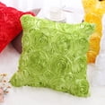 thumbnail image 6 of PiccoCasa 3D Satin Rose Flower Throw Pillow Cover Shells,Pure Cushion Covers for Couch Sofa,16" x 16" Green, 6 of 7