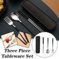 thumbnail image 4 of Clearance Now! Set of 3 Portable Tableware Cutlery Dinnerware Travel Fork Spoon with Lot J6 E0E6, 4 of 8