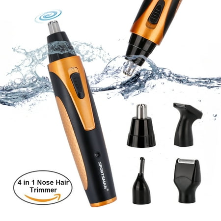Nose Hair Trimmer Electric Eyebrow Sideburns Nose Remover Shaver 4 in 1 Rechargeable for Men Women Facial Body Hair Grooming Kit for