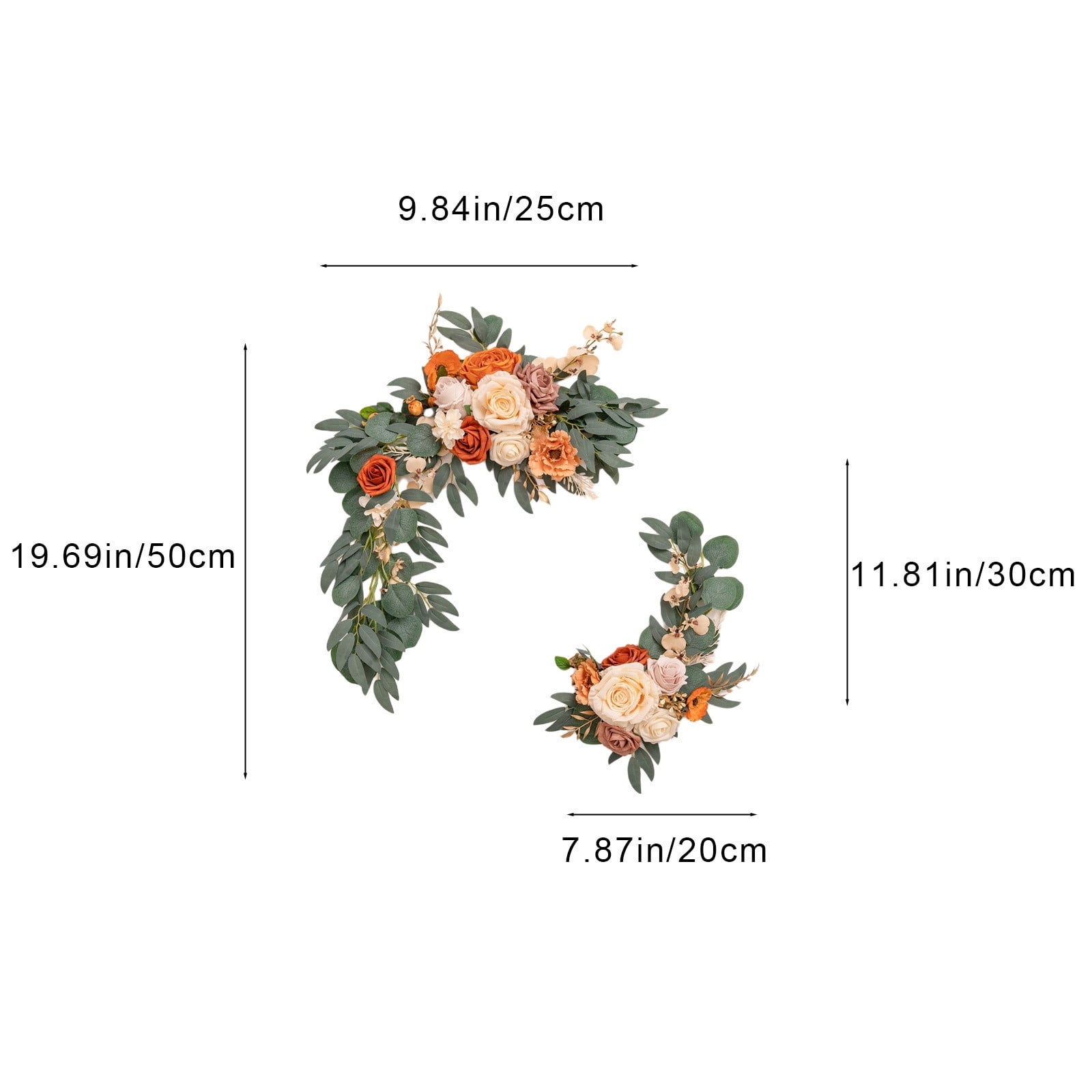 Roiihwy Artificial Flowers for Outdoor 19.68X9.84X3.14 Inches, Artificial Plants & Flowers Be Suited to Banquet, Party, Reception Entrance Wedding Arch and Background Decoration