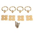 thumbnail image 2 of 4-pack antique brass cabinet handles, vintage style, DIY making, four-leaf clover shaped decorative drawer handles, 2 of 5