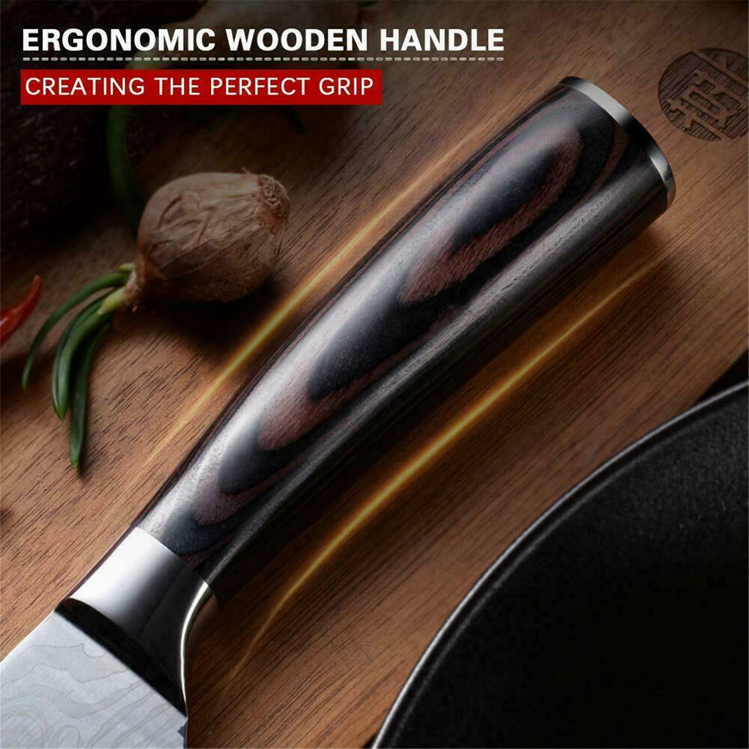 CUTLUXE Santoku Knife – 5 Multipurpose Full Tang Kitchen Knife for Cutting  Slicing & Chopping – Forged High Carbon German Steel – Full Tang & Razor  Sharp – Ergonomic Handle Design – Artisan Series 