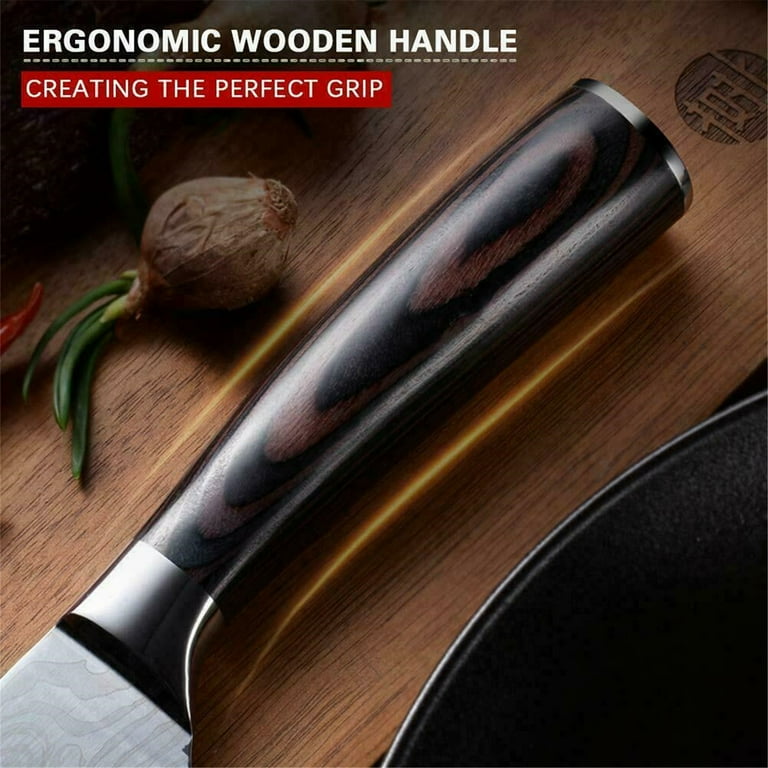 Kitchen Chef Knife Set Japanese Damascus Pattern Sharp Cleaver Knives Tool  Green