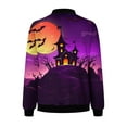 thumbnail image 5 of WXLWZYWL Womens Halloween Bomber Jacket Funny Spooky Ladies Coat Ghost Floral Graphic Cardigan Zip Up Long Sleeve Dressy Tops Moto Biker Windbreaker, 5 of 5