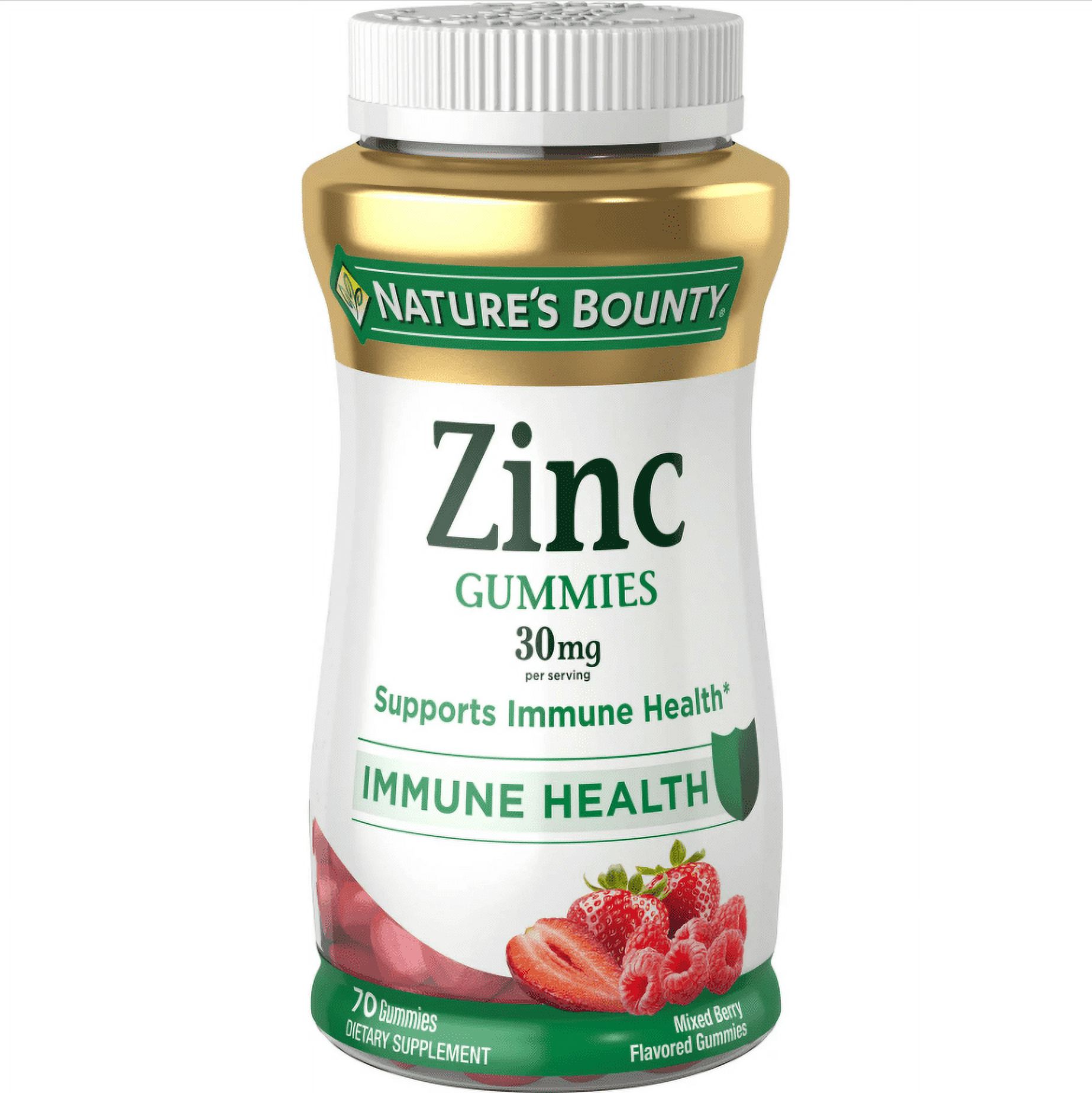 Nature's Bounty Zinc Immune Support Gummies Mixed Berry Flavor Supports Immune Health 70 Gummies *EN