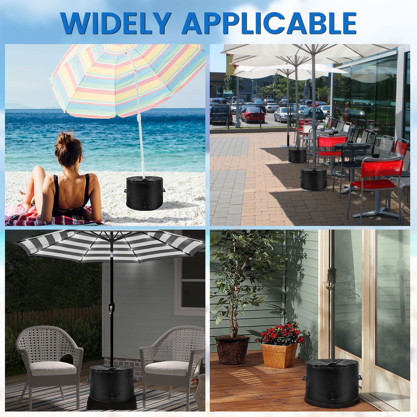 Fznkrag Umbrella Base Weight Bag Up to 100 lbs Umbrella Base Water Bag Umbrella Stand Outdoor Base,40L