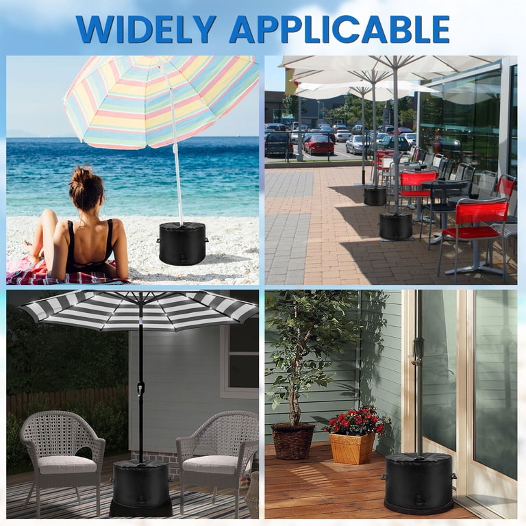 Pluokvzr Umbrella Base Weight Bag Up to 100 lbs Umbrella Base Water Bag Umbrella Stand Outdoor Base,40L, Size: 1Set, Black Pluokvzr Umbrella Base Weight Bag Up to 100 lbs Umbrella Base Water Bag Umbrella Stand Outdoor Base,40L, Size: 1Set, Black