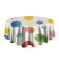 thumbnail image 5 of Colorful Polka Dot Pattern Round Tablecloth 60" X 60",Wrinkle Wipeable Table Cloth for Kitchen Dining Room Picnic Patio Party, 5 of 6