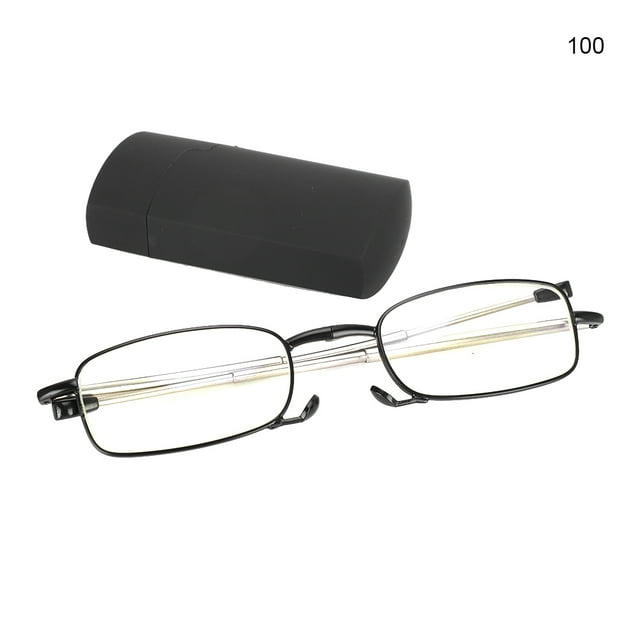 Gafas de lectura para aliviar la fatiga visual, gafas para presbicia de alta definición con estuche (hombre +100)