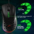 thumbnail image 5 of MAGIC-REFINER D19 Wired Gaming Mouse, 12,000 DPI Ergonomic Mouse with 7 Programmable Buttons, 12K Optical Sensor, 1ms, 13 RGB Backlit Modes, 6 Adjustable DPI, Adjustable Weights, for PC/MAC, Black, 5 of 9