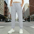 thumbnail image 2 of CPNG Children's Thin Jogger Sweatpants Straight Leg Elastic High Waist Casual Loose Cozy Sports Pants with Pocket(Grey,13-14 Years), 2 of 9