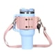 thumbnail image 1 of Bewildely Bolsa de botella de agua con correa de hombro ajustable para entusiastas del fitness, funda de cuero para taza de helado Almacenamiento y organización del hogar Rosa, 1 of 6