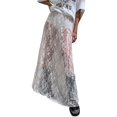 thumbnail image 3 of Women'S High Waist Lace Sheer Long Skirt for Summer Beach and Casual Wear White L, 3 of 7