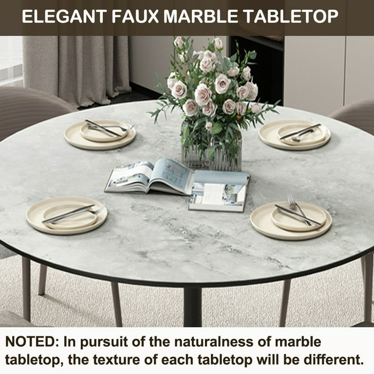 42In Round Dining Table, Btmway Gray Faux Marble Tulip Table With Metal  Pedestal, Dining Round Table, Cocktail Table For Living Room, Breakfast  Nook Ding Table For 6~8 Person, A3497 - Walmart.Com