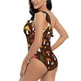 thumbnail image 4 of Sikiie Woodland Mushroom Print Women One Piece Swimsuits Tummy Control One Shoulder Bathing Suits Ruffle Swimwear, From S to XXL-Medium, 4 of 6
