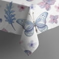 thumbnail image 5 of Watercolor Butterfly Flower Leaf White Pattern Square Tablecloth,Waterproof Square Table Cover,Wipeable Spillproof Washable Table Cover for Home Kitchen Party Decor 60"x60"(152x152cm), 5 of 6