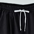 thumbnail image 4 of MKLEKYY Pantalones Cortos de Mezclilla para Mujer, de Verano, Estampados de Lino, con Cordón, Sueltos, Elásticos, Informales, para Playa (1), 4 of 4