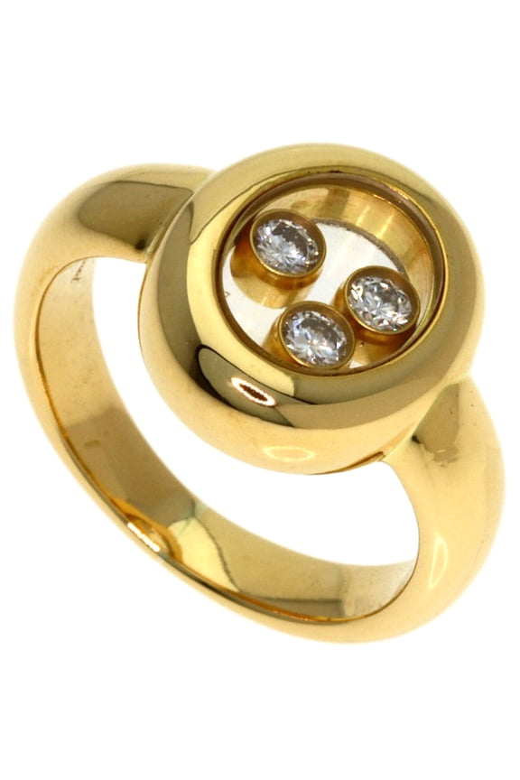 Pre-Owned Chopard Happy Diamonds Ring, 18K Yellow Gold, Women's