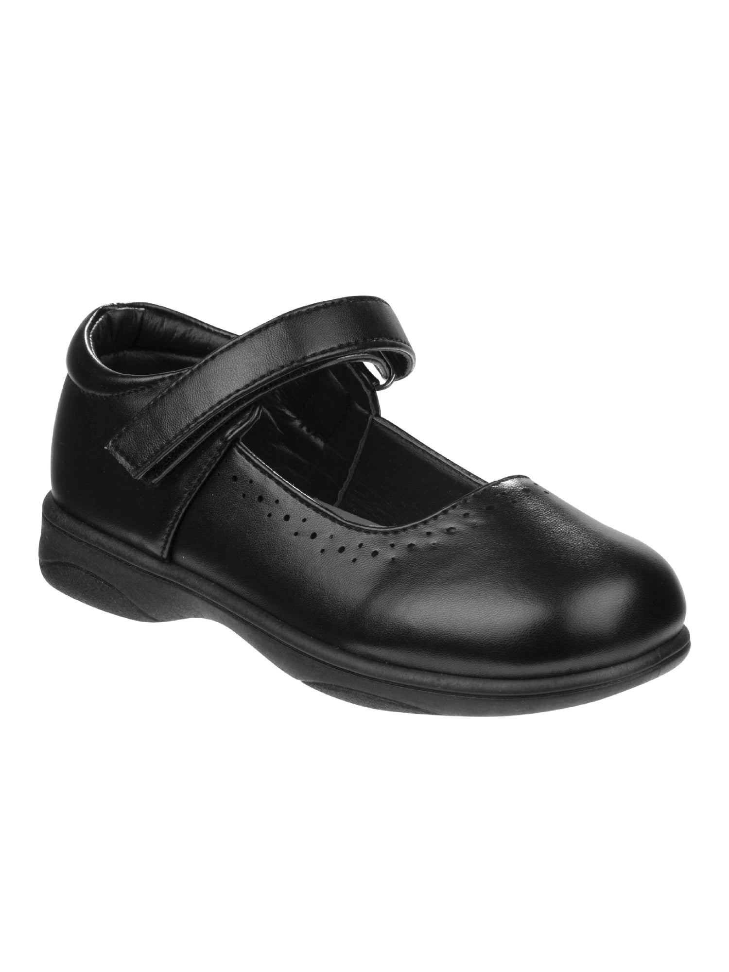 Girls School Smart Shoes strap-over black patent  CHIX 10,11,12,13,1,2 NEW 