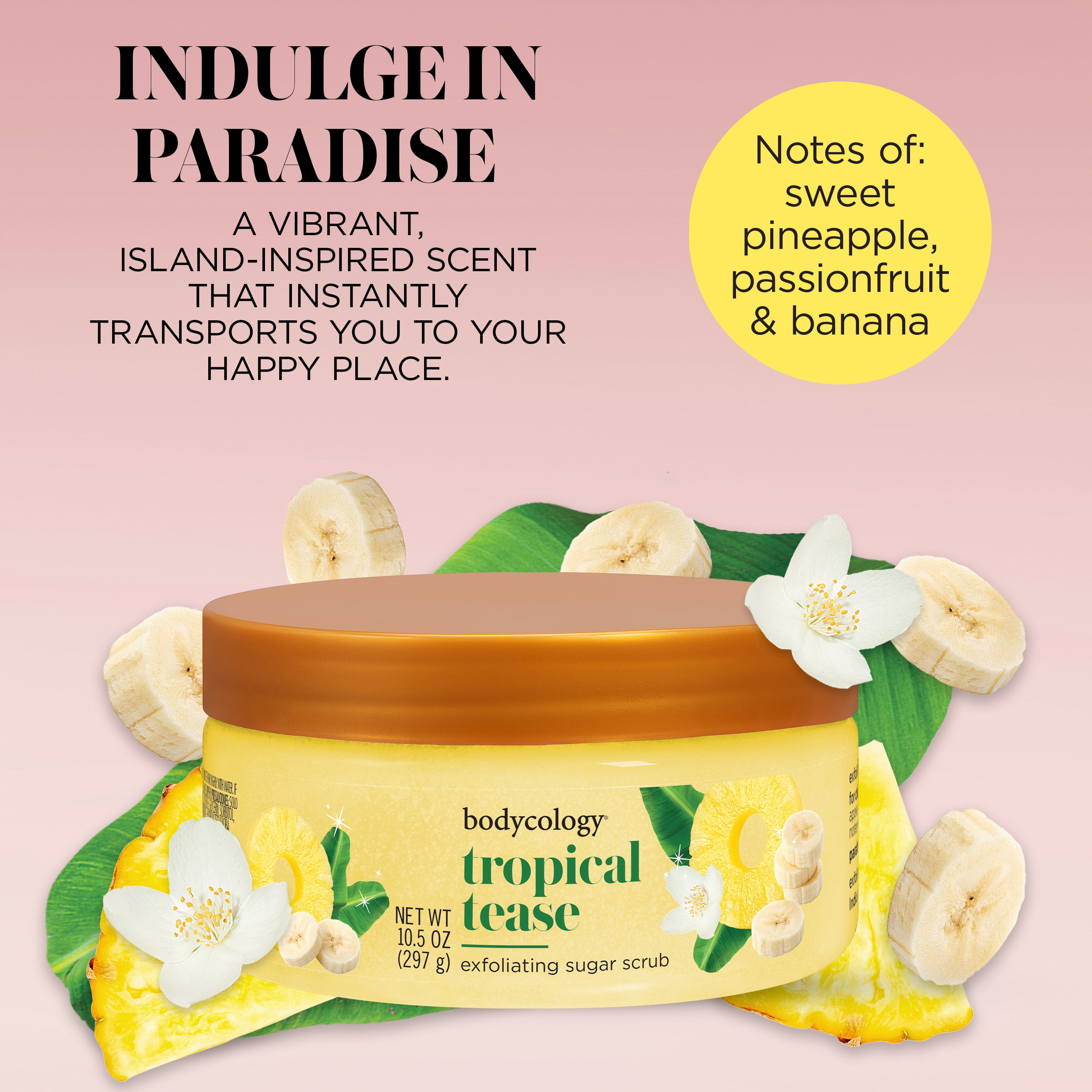 Bodycology Tropical Tease Exfoliating Sugar Scrub, 10.5 oz