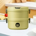 thumbnail image 3 of FeiFu 2 Layer Stainless Steel Lunch Boxes Keep Warm,Lunch Box Container with Portable Handle Safe Buckle Vent Hole for Adults Yellow, 3 of 5