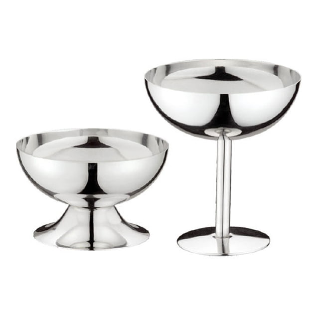 Tazón de helado de acero inoxidable, tazas de pudín de Metal, soporte para postres y ensaladas, recipiente para dulces y frutas para helado artesanal
