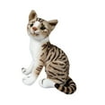 thumbnail image 4 of Juguete de peluche de gato abrazable, realista, para decoración de habitación de niños, animal de peluche de gatito de cola larga gris 20 cm, 4 of 9