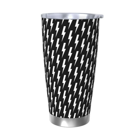 

Logiee Monochrome lightning Print 20OZ Car Cup with Lid Stainless Steel Vacuum Insulated Double Wall Travel Tumbler Durable Insulated Coffee Mug Thermal Cup with Straw-Without Straw