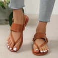 thumbnail image 2 of Htigea Flat Thong Sandals for Women Girls Dressy Summer - Open Toe T-Strap Gladiator Sandals - Comfortable Slip On Strappy Spring Summer Shoes, 2 of 5