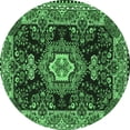 thumbnail image 1 of Ahgly Company Indoor Round Medallion Emerald Green Traditional Area Rugs, 5' Round, 1 of 4