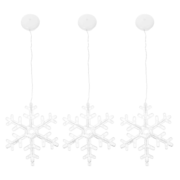 KAKOWELY 3Pcs Christmas Theme Suction Cup Light Window Hanging Light Christmas Light Decor,7.48"X7.48"X0.79"