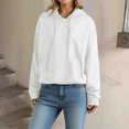 thumbnail image 2 of Yuyuzo Womens Oversized Hoodies Fleece Lined Casual Fall Sweatshirts Solid Color Drawstring Pullover Tops, 2 of 5
